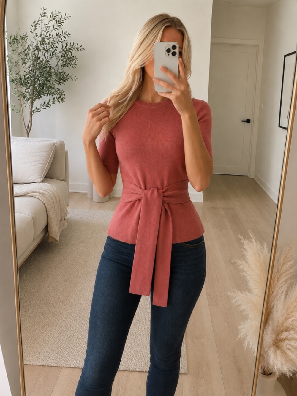 NWT Cinnamon Belted Sweater Tee Medium